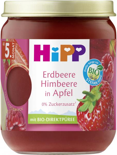 Hipp Bio Früchte Erdbeere Himbeere in Apfel von Hipp