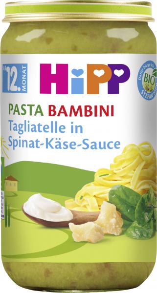 Hipp Pasta Bambini Tagliatelle in Spinat-Käse-Sauce von Hipp