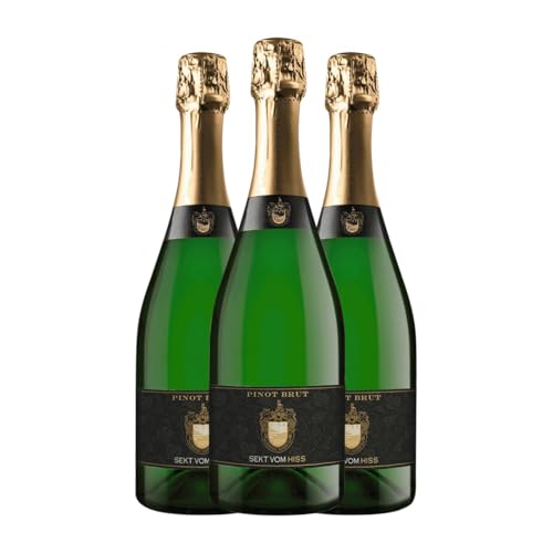 Hiss Pinot Traditionelle Sekt Brut 75 cl Weißer Sekt (Karton mit 3 Flaschen von 75 cl) von Hiss