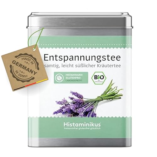 Histaminikus Entspannungstee Bio, 60g (30 Portionen) süßlicher loser Kräutertee, glutenfrei und histaminarm, ohne künstliche Aromen von Histaminikus