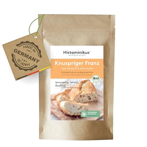 Histaminikus Knuspriger Franz - Baguette-Backmischung 430 g - Baguette Backmischung - mit Hafer- und Reismehl hergestellt - Brotbackmischung mit natürlichen Bio-Zutaten - Made in Germany von Histaminikus