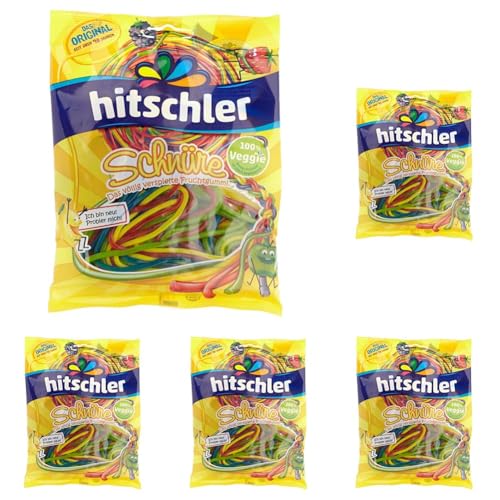 Hitschler Fruchtgummi-Schnüre 4 Farben, 125g (Packung mit 5) von Hitschler