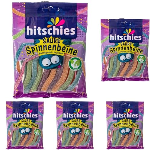 Hitschler Spinnenbeine 1 x 125g, Veganes Fruchtgummi (Packung mit 5) von Hitschler