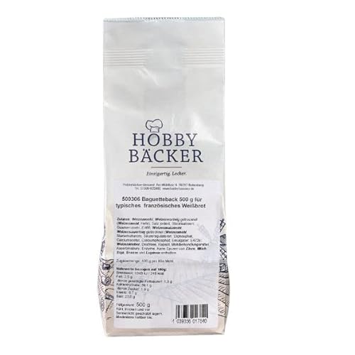 Hobbybäcker, Baguetteback (500 g), Brotverbesserer für typisches, französisches Weißbrot ist sehr ergiebig von Hobby BÄCKER