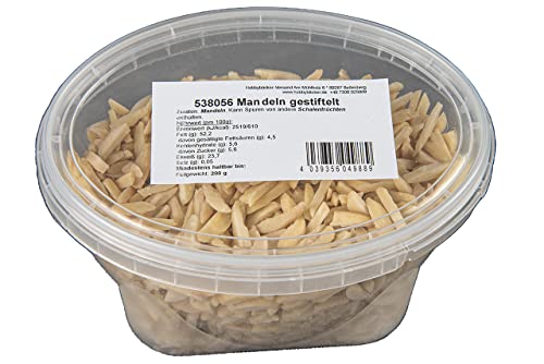 Hobbybäcker, Mandeln gestiftelt (200 g), Mandelsplitter als Dekoration für Kuchen oder als Zugabe zum Salat von Hobby BÄCKER