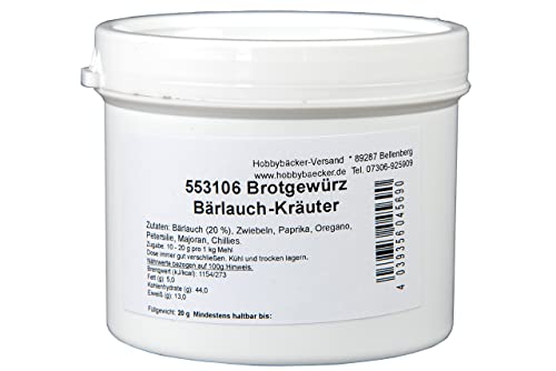 Hobbybäcker Bärlauch-Kräuter-Brotgewürz (20 g), Brotbackgewürz für selbstgebackenes Brot, Brötchen und Dips, ohne Salz und Glutamat von Hobby BÄCKER