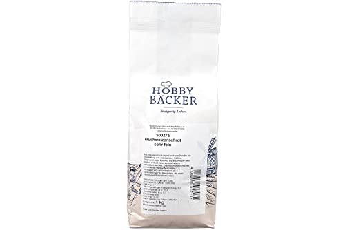 Hobbybäcker Buchweizenschrot sehr fein (1 kg), glutenfrei, die gesunde Alternative zu herkömmlichem Mehl, ideal für Brot, Brötchen, Kuchen, Eierkuchen und mehr von Hobby BÄCKER