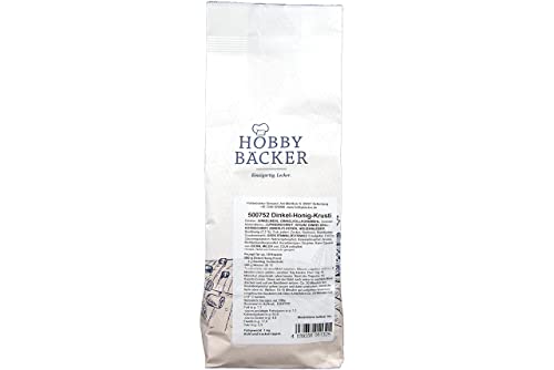 Hobbybäcker Dinkel-Honig-Krustis (1 kg), Backmischung für rustikale Dinkelvollkorn-Brötchen, besonders ergiebig – reicht für 20 ofenfrische Brötchen von Hobby BÄCKER