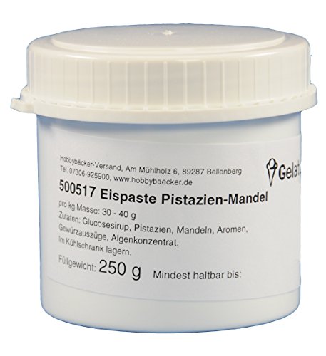 Hobbybäcker Eispaste Pistazien-Mandel ► Zur Verfeinerung Ihres selbstgemachten Eis, mit echten Mandeln & Pistazien 250g von Hobby BÄCKER