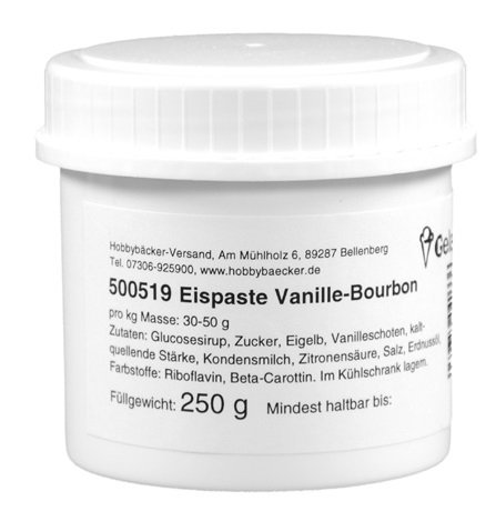 Hobbybäcker Eispaste Vanille-Bourbon ► Zur Verfeinerung von selbstgemachtem Eis, aromatisch vanillig & hochwertig, 250g von Hobby BÄCKER