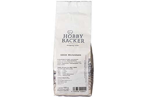 Hobbybäcker - Eispulver Milcheisbasis, extrem cremiges Milcheis, wie beim Italiener, selbstgemachtes Eis, 500 g von Hobby BÄCKER