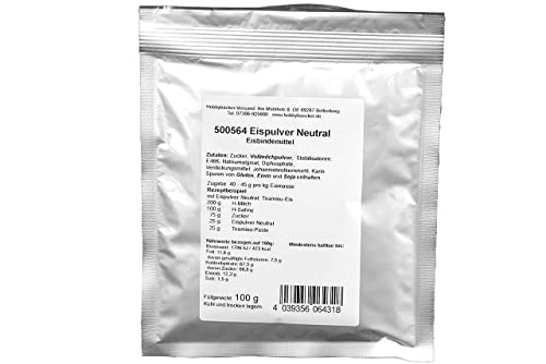 Hobbybäcker Eispulver Neutral ► lecker cremiges Eis, selbstgemachtes Eis, Eismaschinentauglich, 100g von Hobby BÄCKER