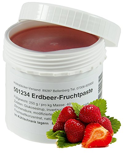 Hobbybäcker Erdbeer-Fruchtpaste, Zum Verfeinern von Eis, Pralinen, Desserts & Tortencremes, Natürlich-Fruchtig, 250g von Hobby BÄCKER