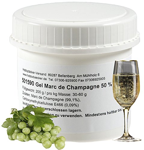 Hobbybäcker Gel „Marc de Champagne“ ► Zur Verfeinerung von Pralinen, Eis, Desserts & Tortencremes, 50% Alkoholgehalt, 200g von Hobby BÄCKER