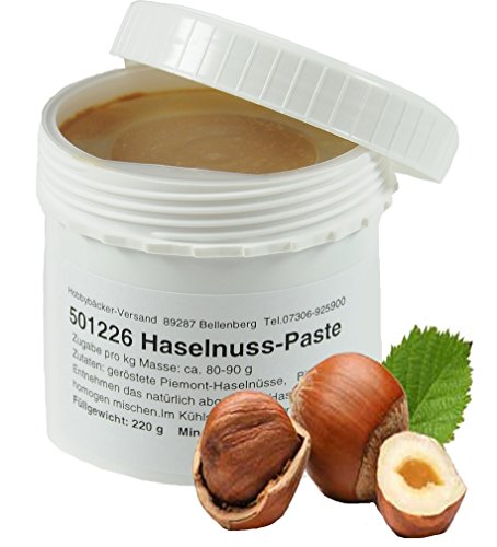 Hobbybäcker - Haselnuss-Paste, zum Verfeinern von Eis, Pralinen, Desserts & Tortencremes, köstlich-nussiger Geschmack, 220g von Hobby BÄCKER