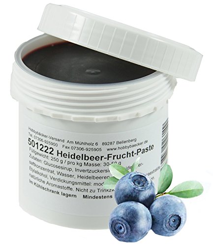 Hobbybäcker Heidelbeer-Fruchtpaste, Zum Verfeinern von Eis, Pralinen, Desserts & Tortencremes, Intensiv-Fruchtig, 250g von Hobby BÄCKER