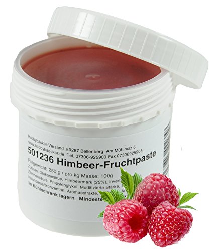 Hobbybäcker Himbeer-Fruchtpaste, Zum Verfeinern von Eis, Pralinen, Desserts & Tortencremes, Beerig-Fruchtig, 250g von Hobby BÄCKER