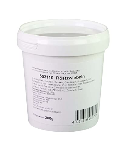 Hobbybäcker - Röstzwiebeln (200 g) - Pikante, geröstete Zwiebeln in einer wiederverschließbaren Dose von Hobby BÄCKER