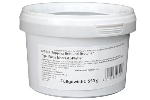 Hobbybäcker Tiger-Paste Meersalz-Pfeffer (450 g), Gebrauchsfertig, Topping für Backwaren wie Brot & Brötchen von Hobby BÄCKER