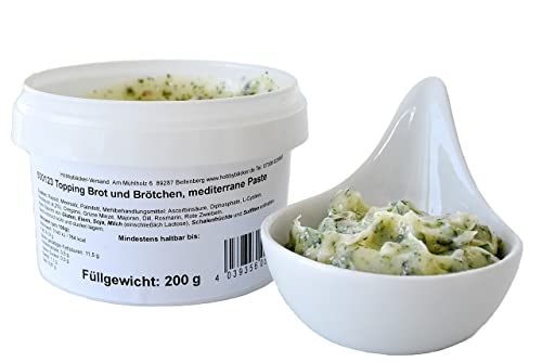 Hobbybäcker Topping für Brot und Brötchen – mediterrane Paste (200 g), zum Verfeinern von Backkreationen, mit Knoblauch & italienischen Kräutern von Hobby BÄCKER