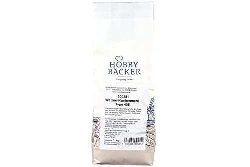 Hobbybäcker Weizen-Kuchenmehl Type 405 (1 kg), Feines Weizenmehl zum Backen von Kuchen, Torten, Plätzchen uvm. von Hobby BÄCKER