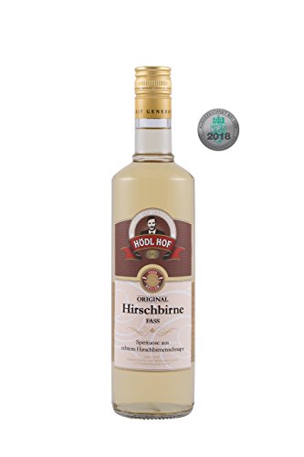 Hödl Hof Hirschbirne Fass 0,7 l, 38% vol., Hirschbirnenschnaps im Holzfass gelagert (Eichenfass), Hirschbirnenschnaps aus Früchten vom eigenen Obstgärten von Hödl Hof