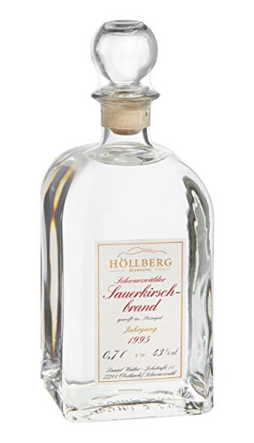 Original Höllberg Sauerkirschbrand Carré 43% Vol., Jahrgang 1995 | Premium Obstbrand mit edlem Sauerkirsch Aroma | Edelbrand aus Familienbrennerei von HÖLLBERG