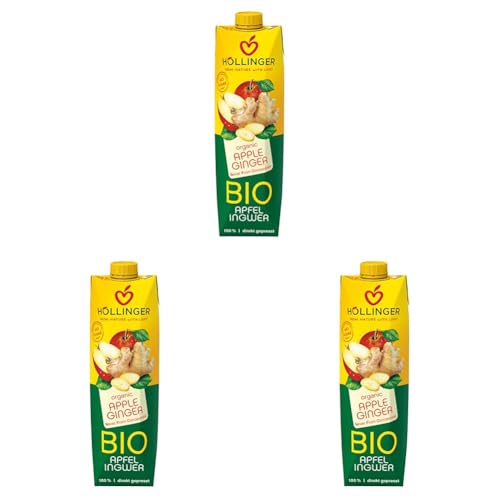 Höllinger BIO Apfel-Ingwersaft, 1000ml (Packung mit 3) von Höllinger