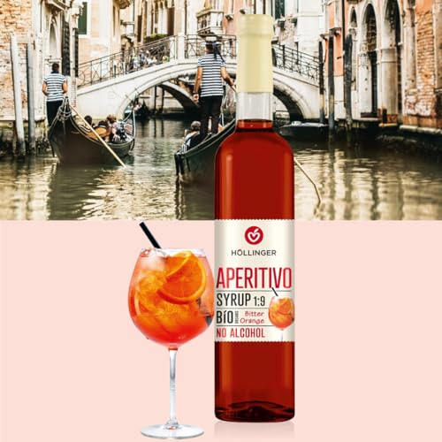 Höllinger Bio Cocktailsirup Aperitivo - Vegan, 3x500ml Glas Flasche - alkoholfreier Cocktail von Höllinger