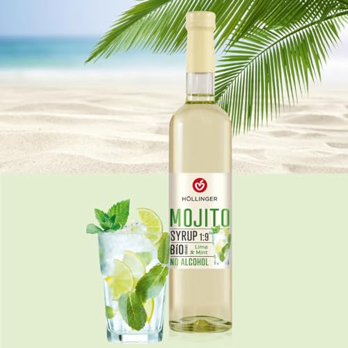 Höllinger Bio Cocktailsirup Mojito - Vegan, 3x500ml Glas Flasche - alkoholfreier Cocktail von Höllinger