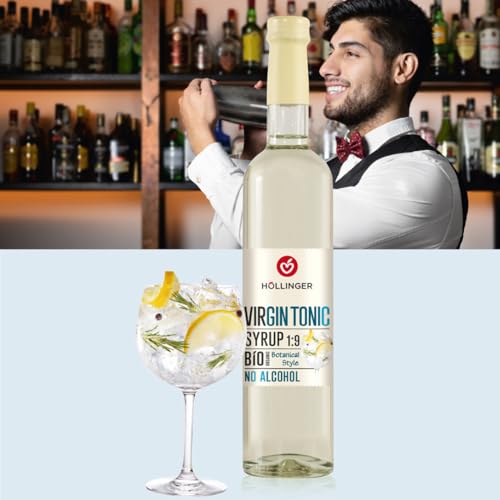 Höllinger Bio Cocktailsirup Virgin Tonic - Vegan, 3x500ml Glas Flasche - alkoholfreier Cocktail von Höllinger