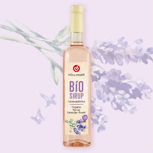 Höllinger Bio Lavendelblütensirup - Vegan, 3x500ml Glas Flasche - entspannt durch den Tag von Höllinger