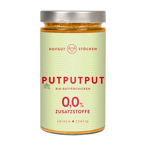 Hofgut Stöcken | Bio-Butterchicken PUTPUTPUT mit Hähnchen in Tomatenbuttersauce | Indisches Fertiggericht ohne Zusatzstoffe | 620ml von Hofgut Stöcken