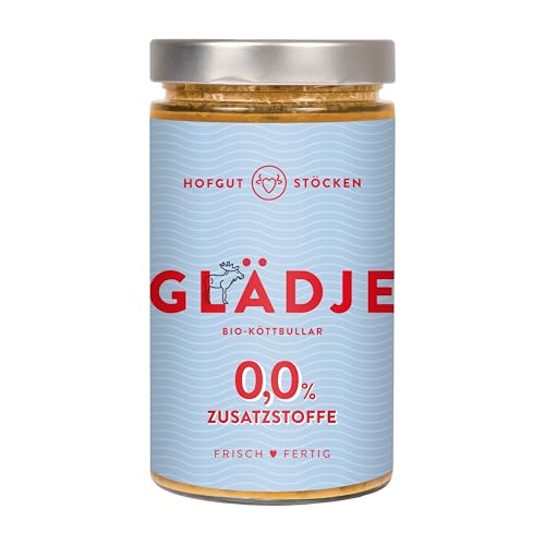 Hofgut Stöcken | Bio-Köttbullar mit Rindfleisch in Preiselbeerrahmsauce | Schwedische Köttbullar im Glas | 0,0% Zusatzstoffe | Fertiggericht (620ml) von Hofgut Stöcken