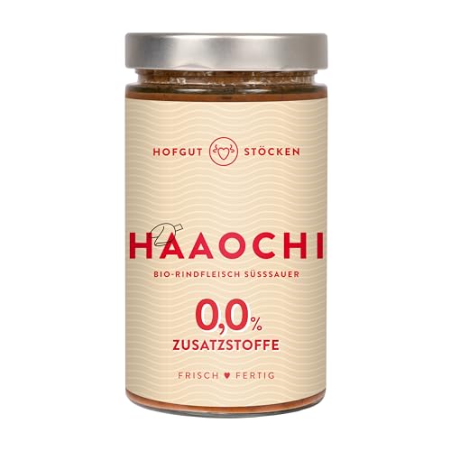 Hofgut Stöcken | HAAOCHI Bio-Rindfleisch süßsauer | Fertiggericht im Glas | Asiatische Spezialität mit Ananas, Paprika & Zwiebeln | 330ml von Hofgut Stöcken