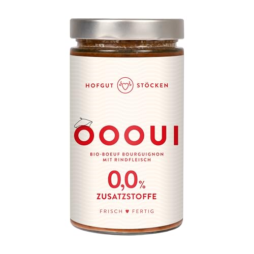 Hofgut Stöcken | OOOUI Bio-Boeuf Bourguignon OOOUI mit Rotwein, Champignons & Möhren | Französisches Fertiggericht ohne Zusatzstoffe | 620ml von Hofgut Stöcken