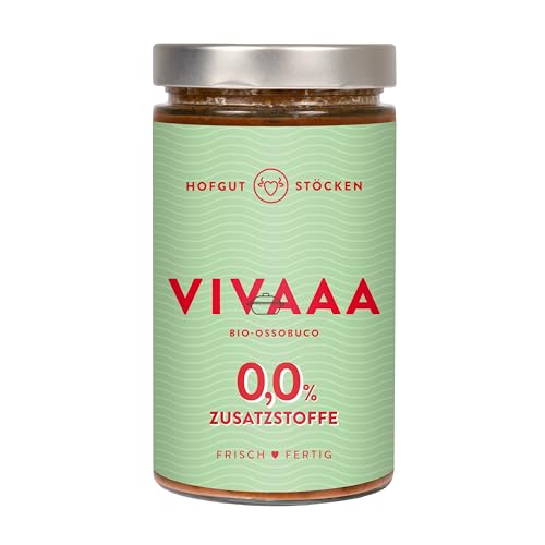 Hofgut Stöcken | VIVAAA Bio-Ossobuco vom Testsieger | 620ml Bio-Fertiggericht im Glas | Hochwertiges Schmorgericht aus Rindfleisch | Ohne künstliche Zusätze | Nachhaltig & natürlich von Hofgut Stöcken