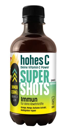 Hohes C Super Shots Immun (1 x 330ml) – Starke Abwehrkräfte mit Orange, Mango, Ingwer, Kurkuma-Extrakt – vegan, ohne Zuckerzusatz & Konservierungsstoffe von Hohes C