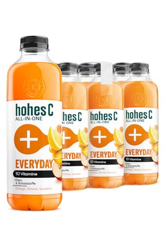 hohes C ALL-IN-ONE Everyday (6x 850ml), Mehrfruchtsaft aus Fruchtsaftkonzentraten (Orange, Zitrone, Sanddorn), 10 Vitamine, ohne Zuckerzusatz & Süßungsmittel, ohne künstliche Aromen, vegan von Hohes C