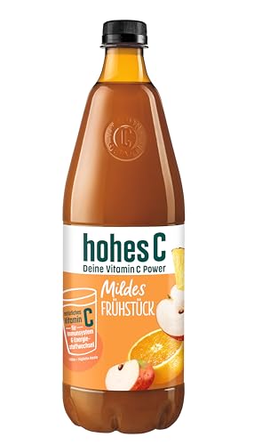 hohes C Mildes Frühstück (1 x 1l), 100% Saft, Apfel, Orange, Ananas, Acerola, Vitamin C, ohne Zuckerzusatz, weniger Säure, vegan, mit recyceltem PET von Hohes C