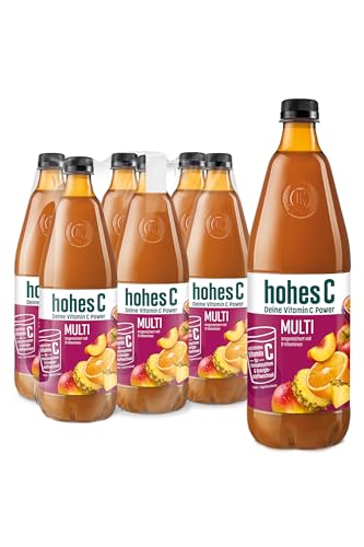 hohes C Multivitamin (6 x 1l), 100% Saft, Apfel, Orange, Ananas, Maracuja, Mango, 9 Vitamine, ohne Zuckerzusatz laut Gesetz, vegan von Hohes C