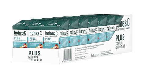 hohes C PLUS Calcium & Vitamin D (8 x 3 x 0,2l), 100% Saft, Apfel, Aronia, Banane, Vitamin C, PLUS an Calcium und Vitamin D, ohne Zuckerzusatz, vegan von Hohes C