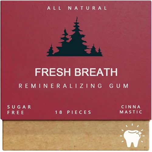 Underbrush Remineralizing Gum | Underbrush Remineralizing Chewing Gum,Organic Mastic Mint Miracle and Cinnamon Gum CubesRemineralizing Chewing Gum,Sugar-Free Long Lasting Chewing Gum (Red) von Holibao