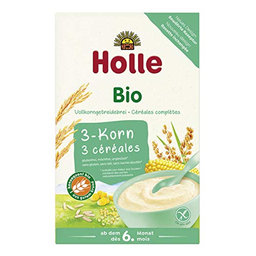 Holle - Bio-Vollkorngetreidebrei 3-Korn - 0,25 kg - 6er Pack von Holle