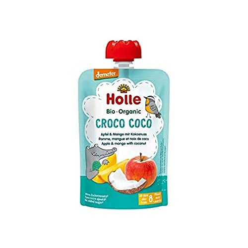Holle - Quetschbeutel Croco Coco, Apfel & Mango mit Kokusnuss ab 8 Monaten, 100 g von Holle
