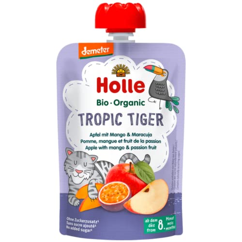 Holle - Quetschie Tropic Tiger Pouchy Apfel Mango Maracuja - 100 g von Holle