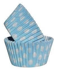 12 Pünktchen Design Muffinförmchen: Babyblau / 12 Polka Dot Muffin Cases: Baby Blue von Holly Cupcakes