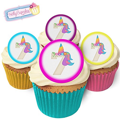 24 Wunderschöne essbare Kuchendekorationen: Einhorn Nr. 7 / Unicorn Number 7 von Holly Cupcakes