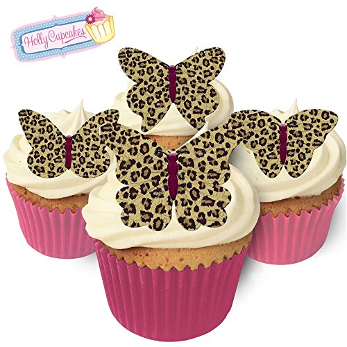 Essbare Schmetterlinge: 24 Leopardenfell Design / Edible Wafer Butterflies: 24 Leopard Skin Wafer Butterflies von Holly Cupcakes