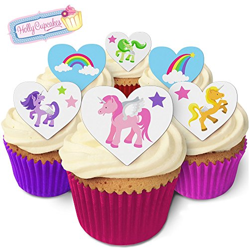 Holly Cupcakes 12 Herzkuchendekorationen im Einhörner Plus 12 frei kleinerenherz! /24 Magical Unicorn Hearts von Holly Cupcakes